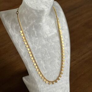 Madewell Gold-Tone Geometric Disc & Square Charm Necklace | FREE SHIPPING